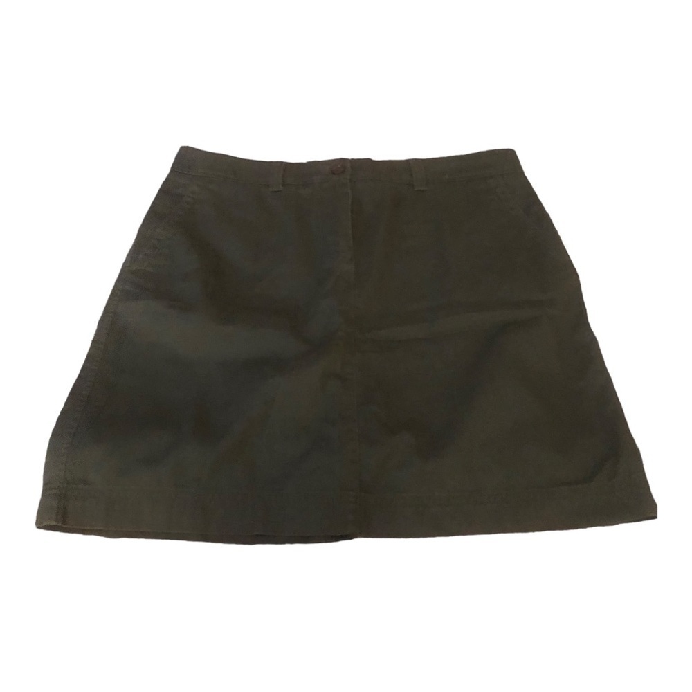 LL Bean Women’s Olive Green mini Skirt Size 14 petite